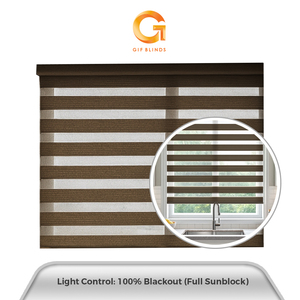 Persianas Zebra Semi Opacas Marrón Oscuro ZB9113 137x183cm, Garantía del Mejor Proveedor, Superventas en Malasia, para Hogar y Oficina, B2B, OEM - Product Image 3