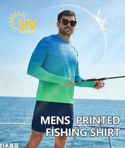 เสื้อคลุมมีฮู้ดสำหรับตกปลา UPF 50+ สำหรับผู้ชาย ระบายอากาศได้ดี แขนยาว ป้องกันรังสียูวี เหมาะสำหรับกิจกรรมกลางแจ้ง เดินป่า วิ่ง ว่ายน้ำ ป้องกันผิวแพ้ง่าย - Product Image 5