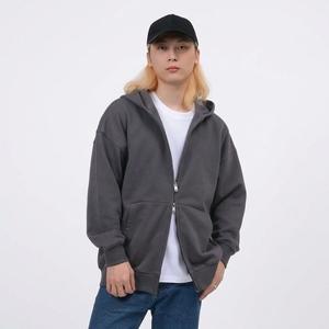 Sweat-shirt à capuche double zip en molleton bouclette 400 GSM pour homme, coupe ample, lourd, streetwear d'hiver, personnalisable OEM, vente en gros - Product Image 4