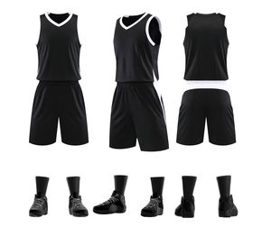 Custom Men's Adult Basketball Wear Set Breathable 100% Polyester Sleeveless Heat-Transfer Printed Uniform Personalized Number - Product Image 3