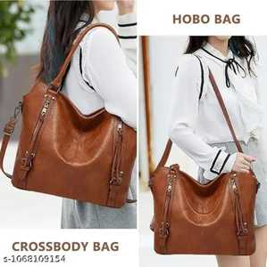 Women's Leather Hobo <b>Bag</b> Removable Shoulder Strap <b>Large</b> Capacity Vintage Style Customizable Color Size Daily Use Ready Ship - Product Image 2