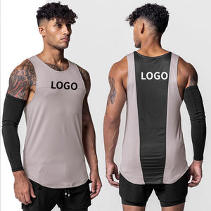 เสื้อกล้ามออกกำลังกายสำหรับผู้ชาย คุณภาพสูง แห้งเร็ว ผลิตจากโพลีเอสเตอร์/คอตตอน ลายเรียบ - Product Image 6