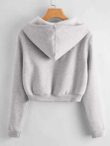 Sudadera Corta con Capucha para Mujer, Directo de Fábrica, Sudadera con Estampado, Top Corto para Mujer, 65% Algodón, 35% Poliéster - Product Image 2