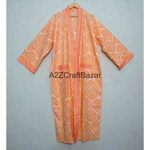 ชุดกิโมโนผ้าฝ้ายลายดอกไม้สีสันสดใส ดีไซน์ล่าสุด ทันสมัย นุ่มสบาย ปรับเข็มขัดได้ ใส่ได้ทั้งฤดูร้อนและฤดูหนาว - Product Image 1