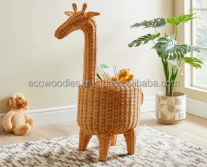 New Product R Hyacinth Woven Rattan Animal Shape Eco-Friendly Modern Luxury Storage <b>Basket</b> Toy Storage Gift Living Room Room - Product Image 2