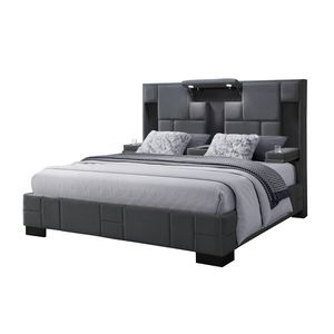 Cama Queen YARIS Gris Oscuro, Muebles Tapizados Elegantes para Comodidad y Estilo - Product Image 4
