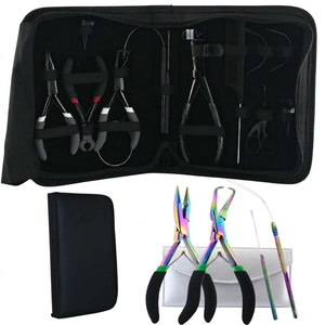 Hair Extension Tools Kit <b>Tape</b>-In Nano & <b>Micro</b> Bead Pliers Set with Loop Tool for Hair Extensions - Product Image 5