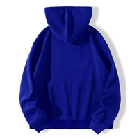 Sudadera con Capucha de Forro Polar Azul con Diseño de Esqueleto, Tela de Araña y Estrías, Estilo Urbano, Oversize, Unisex, Invierno, Secado Rápido