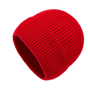 Bonnet en tricot rouge premium avec logo personnalisé, chaud, doux, extensible, à revers, unisexe, décontracté, pour l'extérieur - Product Image 4