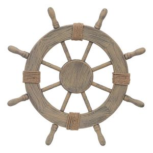 Timón de Barco de Madera, Decoración Costera que Refleja Aventuras Marítimas con una Elegante Presentación en la Pared del Hogar - Product Image 2