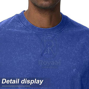 T-shirt pour homme imprimé sur mesure, fabriqué en usine, tendance, effet délavé, 100 % coton, léger, coupe ample - Product Image 6