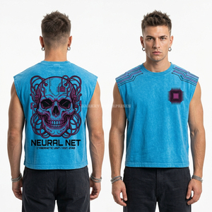 T-shirt à capuche personnalisé motif crâne Rorschach Psycho Test Teal pour homme, 180 GSM, manches courtes, vente en gros, fabricant de vêtements - Product Image 6