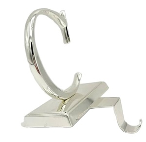 Hot Sale Wood Base Aluminium Top Christmas <b>Stocking</b> Holder For Hanging Decorative Use <b>Xmas</b> <b>Stocking</b> Holder With Silver Tree Top - Product Image 1