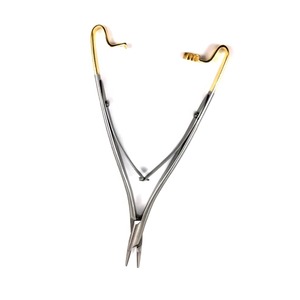 Portaagujas Quirúrgico Manual de Precisión Mathieu de Acero Inoxidable T.C. Dorado 170mm 20-450-170 Reutilizable Hermann Meditech para Sutura - Product Image 2