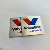 Placa de Identificación Personalizada Multicolor para Lubricante Automotriz, Estilo de Marca, Aluminio Cepillado, Adhesiva, con Nombre en Relieve