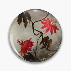 Plateau de service rond en métal émaillé floral de luxe, décoratif, motif floral rouge vintage, pour table basse et ottoman, en gros - Product Image 1