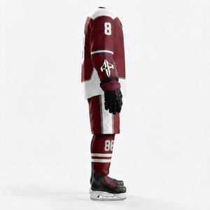 Conjunto de Uniforme de Hockey sobre Hielo con Cuello en V de RIVIAN ATLANTIC con Impresión por Transferencia de Calor, Material 100% Poliéster, Calidad Premium para Hombre - Product Image 4