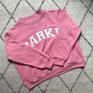 Sudadera Rosa de Cuello Redondo para Mujer con Estampado de Letras Parke, Corte Regular, Tejido de Algodón, para Otoño - Product Image 1