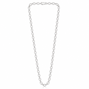Cadena de Eslabones Redondos de Plata de Ley 925 para Hombre, Estilo Clásico Minimalista, Unisex, para Uso Diario, Regalo para Fiestas, Acabado Pulido - Product Image 3