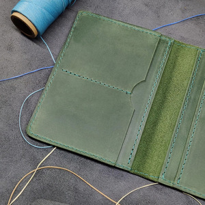 Handmade Leather Passport Wallet Genuine RFID Blocking Travel Organizer Multiple <b>Cards</b> Custom Branding for sale in low price - Product Image 5