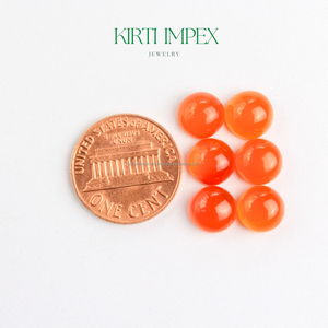 Cabujones de Cornalina Roja de Alta Calidad, 8 mm, 1 Quilate, Gemas Naturales Semipreciosas Sueltas, Certificadas por Terceros, con Reverso Plano - Product Image 5