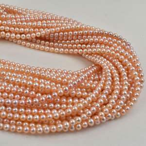 Perlas Sueltas de Agua Dulce Naturales de 5-6 mm, Sin Núcleo, Casi Doradas, para Collares, Accesorios de Bricolaje - Product Image 4