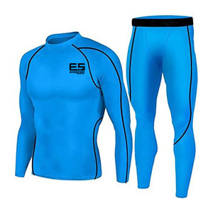Combinaison de compression pour hommes, logo personnalisé, faible MOQ, pour la course à pied et la gym, en Spandex/Polyester, séchage rapide et respirante, nouvelle arrivée en vente - Product Image 1
