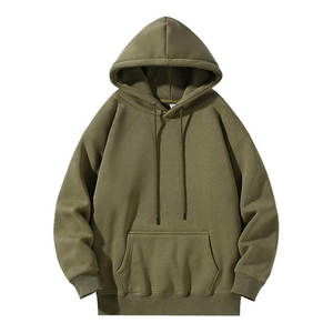 High Quality Cotton Oversize Hoodie <b>Thick</b> <b>Fleece</b> Drop Shoulder Plain Blank Warm Quick Dry Hoodie - Product Image 1