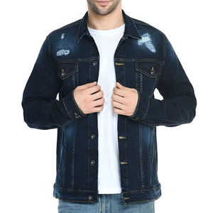 Blouson en jean respirant pour homme 2026, 100 % coton, coupe ajustée, logo avant, imperméable, coupe-vent, idéal pour l'extérieur en hiver, prix abordable - Product Image 1