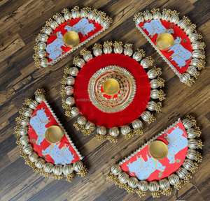 Ensembles de fête indienne Diwali Tea Light Rangoli fêtes de mariage bougeoir pièce maîtresse Rangoli décoration faveurs de pendaison de crémaillère - Product Image 6