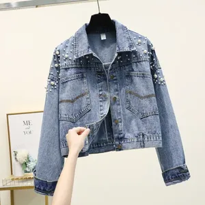 Autumn Winter Vintage Blue Embroidered <b>Denim</b> <b>Jacket</b> Women Loose Short Outerwear Bohemian Cowboy Style Eco-Friendly Big Pockets - Product Image 2