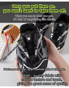 รองเท้าแบรนด์ดีไซเนอร์รองเท้ายูนิเซ็กซ์รองเท้าผ้าใบฝึกซ้อมลำลองระบายอากาศหนังวัวทนทานพื้นยางหลายชั้น - Product Image 3