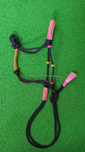 Cabestro de caballo colorido de cuero de doble costura, cuerda de correa de nailon PP, cabestros de caballo, equipo ecuestre equino, Halter Doble - Product Image 6