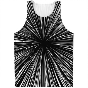 Débardeur pour homme grande taille à imprimé géométrique, col rond, sans manches, décontracté, en polyester tricoté - Product Image 1