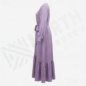 Nuevo Diseño de Jilbab Abaya para Mujer, Vestido Musulmán con Tela Personalizada, Cinturón Moderno, Ropa Islámica Elegante, Venta al Por Mayor - Product Image 3