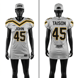 Jersey de Fútbol Americano para Mujer, Poliéster Premium, Diseño de Paneles Marrón y Blanco, Transpirable, Ajuste Atlético, Sublimación Personalizada - Product Image 3