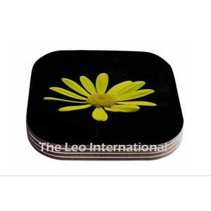 Elegant <b>Marble</b> <b>Coaster</b> Set Handmade Natural Stone Table <b>Coasters</b> Set Of 6 With Holder Black Color Mats & Pads - Product Image 3