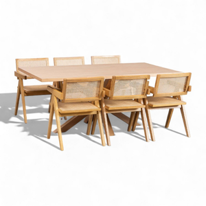 Restaurant Furniture Set <b>Table</b> With 6 Chairs and Minimalist Design For Home Furniture Decoration and Garden furniture - Product Image 3