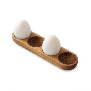 Porta huevos de madera premium para cocina, organizador apilable para almacenamiento de huevos, bandeja de madera natural estilo rústico para huevos - Product Image 2