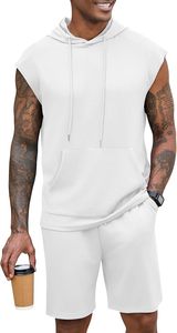 Premium Custom Hoodie Shorts Set for Men and Women Summer Cotton Fleece <b>Tracksuit</b> Casual Streetwear - Product Image 2