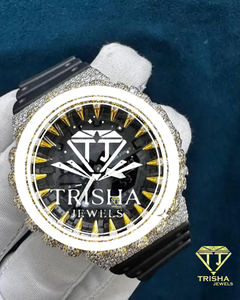 Premium VVS Moissanite Diamond Spike <b>Watch</b>, 925 <b>Sterling</b> <b>Silver</b> Iced Out Men Luxury Hip Hop <b>Watch</b> Gift - Product Image 1