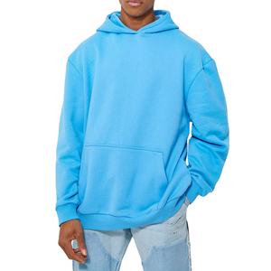 Sweat à capuche d'hiver surdimensionné respirant de qualité supérieure pour hommes, uni, teint en fil, en molleton de coton personnalisé avec logo personnalisé 2026 - Product Image 2