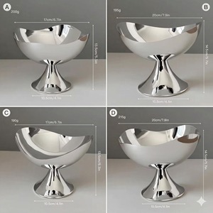 Premium Quality Stainless Steel Silver Finishd <b>Pedestal</b> Decorative Bowl Perfect For Fruits Serving And Chocolate Display - Product Image 6