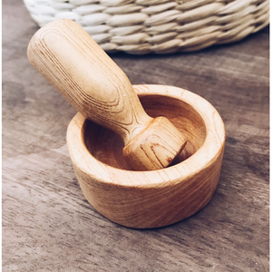 Mortero y Pilón de Madera Natural para Moler Especias y Hierbas, Herramienta Tradicional de Cocina, Manual, 132 - Product Image 6