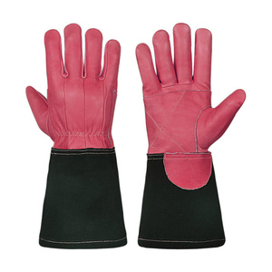 Gants de sapeur-pompier et de barbecue robustes en cuir de vachette pleine fleur et croûte de cuir, résistants à l'abrasion, ignifuges et soudés par TIG - Product Image 3