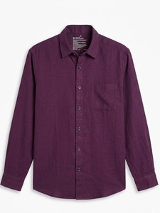 เสื้อเชิ้ตผู้ชายสีม่วง ผ้าคอตตอนป๊อปลิน แขนยาว ปกคอพับ สีพื้น ระบายอากาศได้ดี เหมาะสำหรับใส่ในฤดูใบไม้ผลิ - Product Image 3