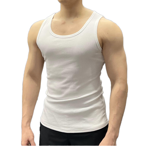 Camisetas de Gimnasio de Alta Calidad para Hombre, Cuello Redondo, Secado Rápido, Transpirables, Singlet Deportivo Informal, Tejido de Algodón Acanalado con Bordado - Product Image 3