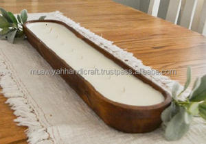 Wooden <b>Candle</b> Bowl Dough Bowl Latest Natural Round <b>Shape</b> Wooden High-Quality <b>Candle</b> Dough Bowl for Christmas Decor Item - Product Image 2