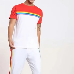 New Arrival Best Selling Color Block Custom Men's Slim Fit Organic Cotton Plain Blank Gym T Shirts With OEM Logo Design - Product Image 3