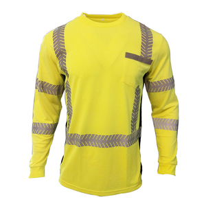 Chemise de travail haute visibilité pour hommes, en polyester coupe-vent réfléchissant, certifiée ANSI/ISEA 107, respirante et à séchage rapide, vente en gros - Product Image 2